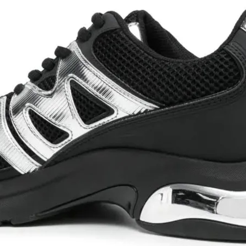 NWT Michael Kors Black and Silver Kit Trainer Extreme Honeycomb Mesh